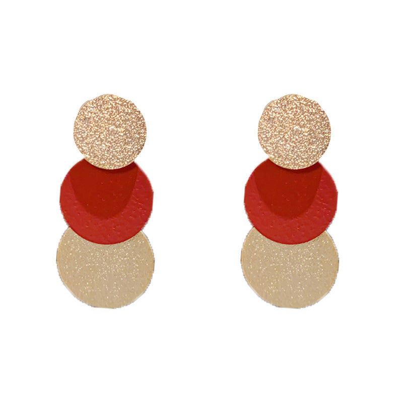 Luxury Matte Color-Block Disc Tassel Drop Earrings – Exaggerat Design