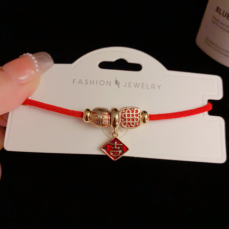 14K Gold-Plated Lucky Charm Bracelet - Lucky Character Design