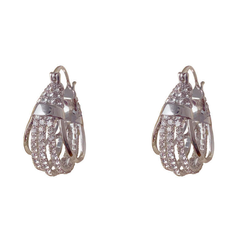 Elegant Full-Zircon Metal Ear Cuff Earrings – Ultra-Sparkle Design