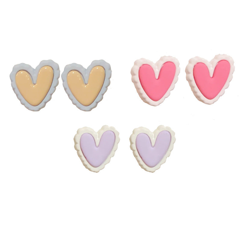 Colorful Butterfly & Heart Set Stud Earrings - Cute Chic Design