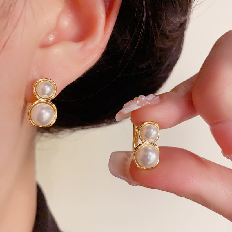 Luxury Geometric Pearl Ear Cuff Earrings – Elegant Design