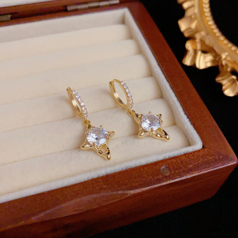 Luxury Zircon Star Ear Cuff Earrings – Elegant Design