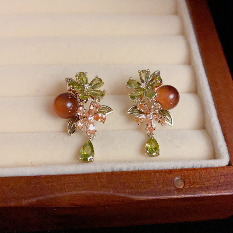 14K Gold-Plated Persimmon Petal Tassel Earrings - Chic Minimalist