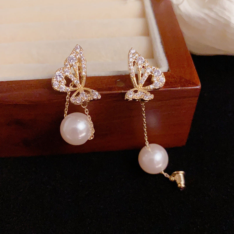 Luxury Zircon Butterfly Chain & Federally Earrings - Elegant Design