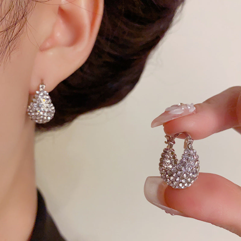 Elegant Full-Zircon U-Shaped Ear Cuff Earrings – Geometric Design