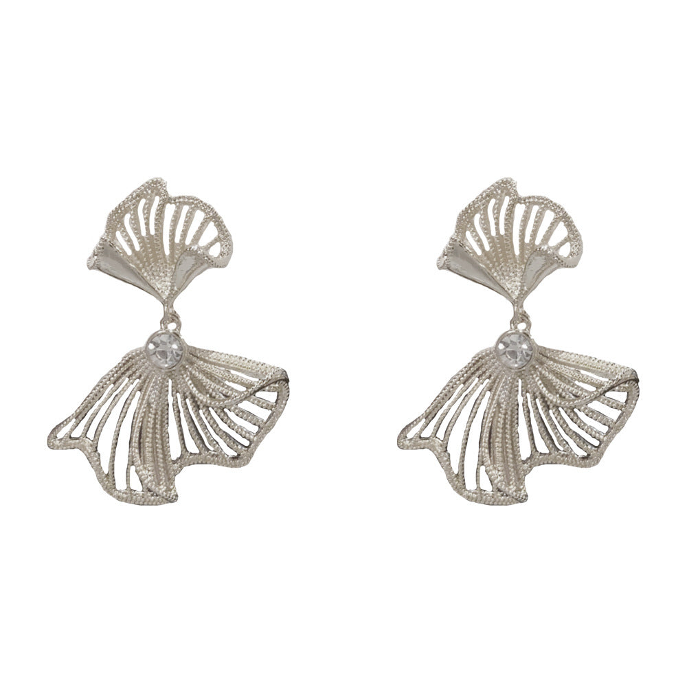 Eaioncol Openwork Fish Tail Drop Earrings Gold Silver