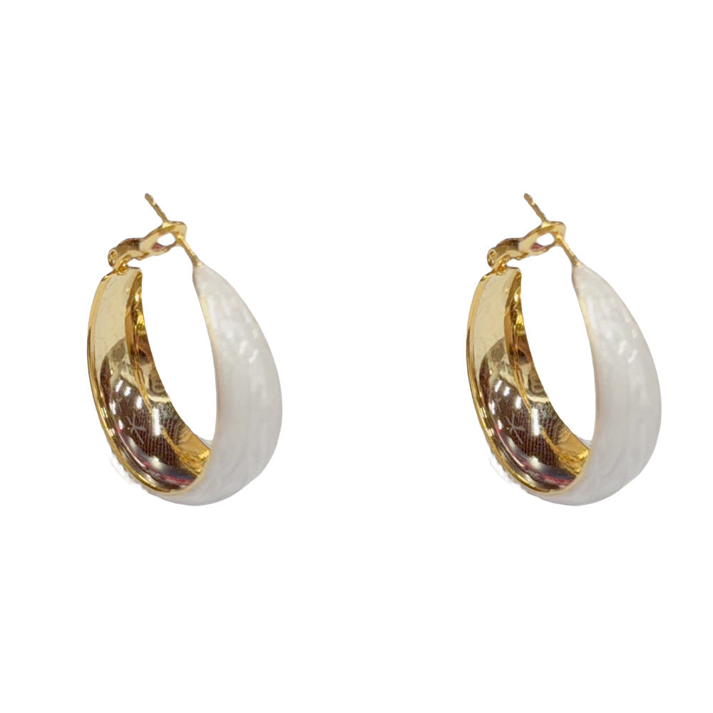 Eaioncol Multi-Color Enamel Circle Hoop Earrings 14K Gold Plated
