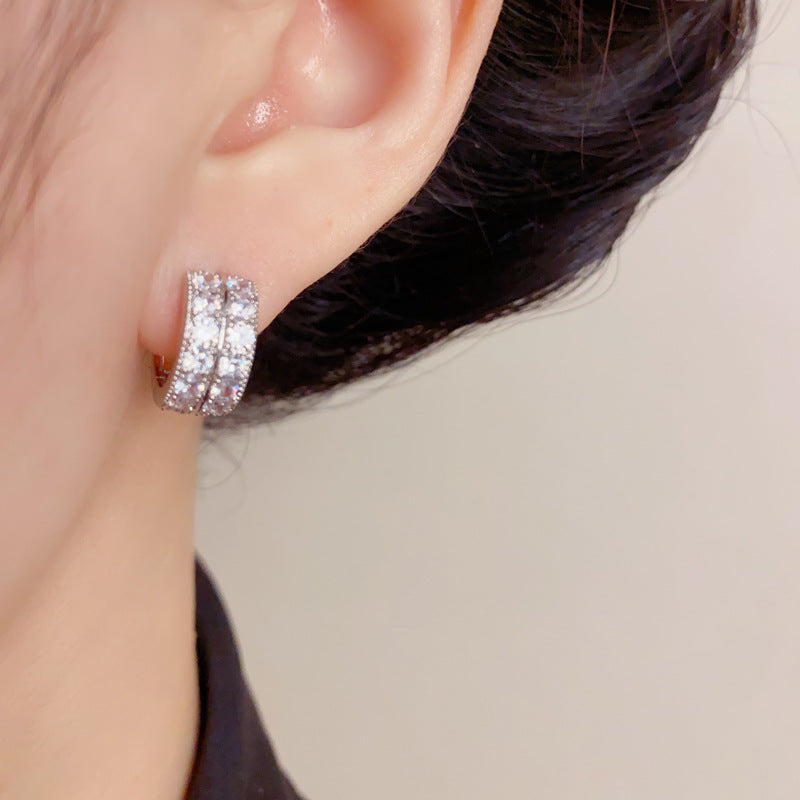 Elegant Geometric Circle Hoop Earrings – French Minimalist Design