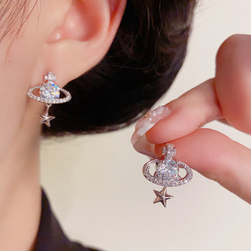 Luxury Zircon Star Stud Earrings – Elegant Design