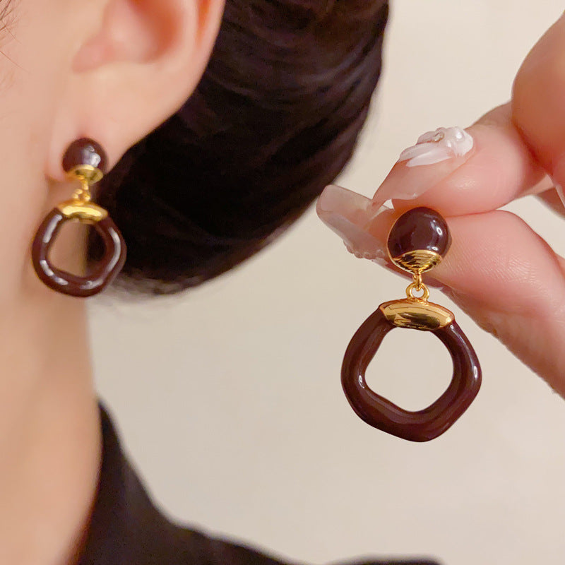 Luxury Irregular Open Circle Drop Earrings – Elegant Design