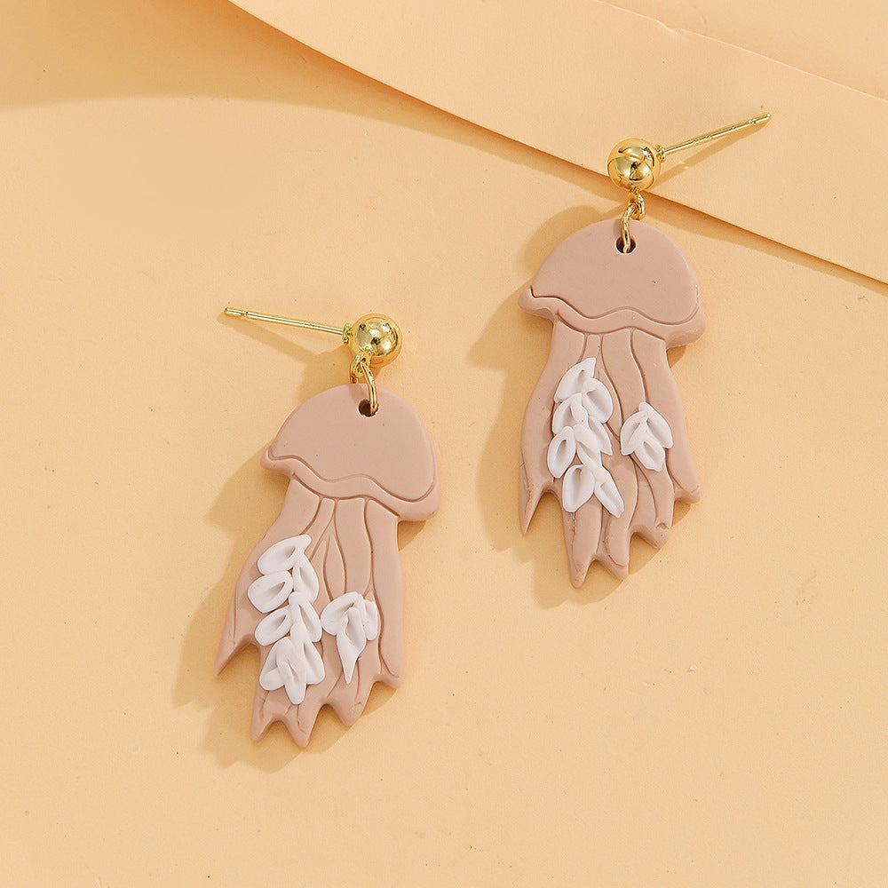 Elegant Handmade Marine Animal Clay Stud Earrings – ECO Design