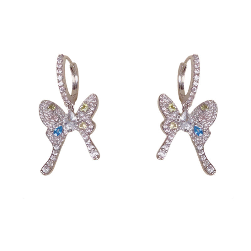Elegant Full-Zircon Butterfly Ear Cuff Earrings – Animal Design