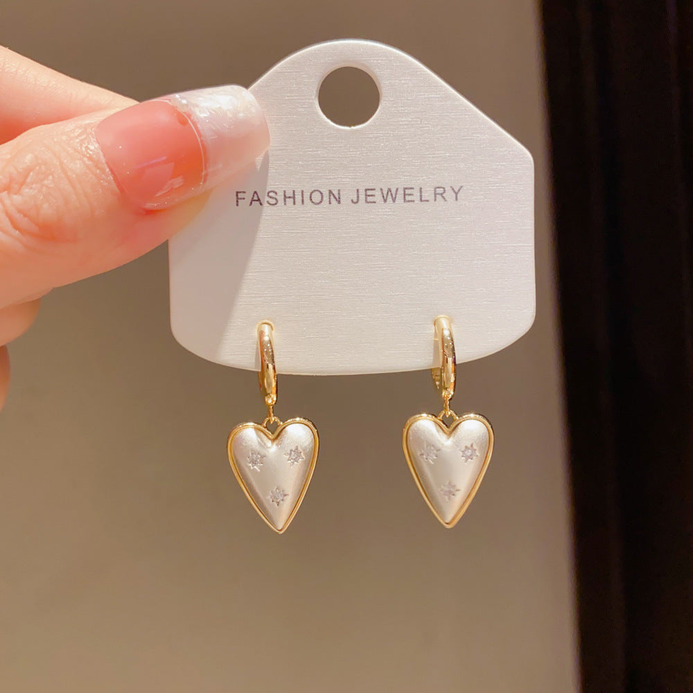 Eaioncol Two-Tone Heart Drop Earrings 14K Gold & Silver Plated