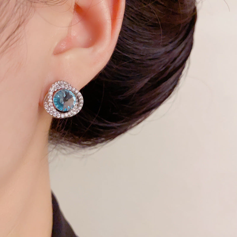 Luxury Full-Zircon Orbit Crystal Stud Earrings – Elegant Design