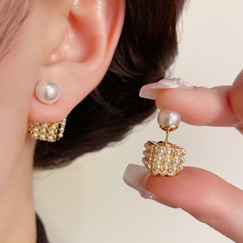 14K Gold-Plated Multi-Way Pearl Earrings – Chic Minimalist Design