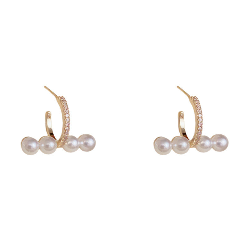 Luxury Horizontal Pearl Bar Earrings – Elegant Design