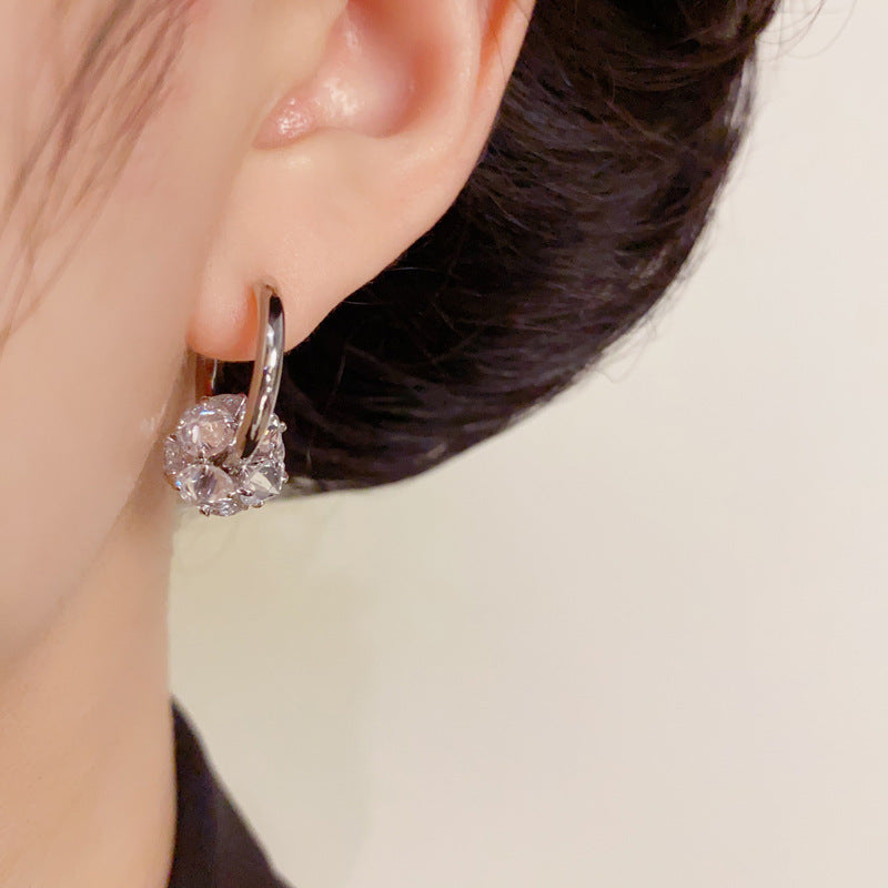 Luxury Zircon Round Ear Cuff Earrings – Geometric Elegant Design