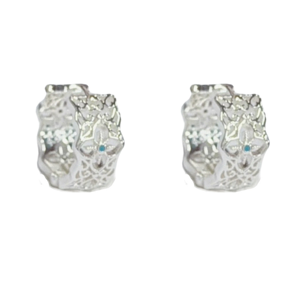 Eaioncol Openwork Clover Hoop Earrings Gold Silver