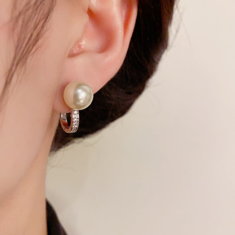 14K Gold Pearl & Silver Pearl Earrings - Chic Elegance Design