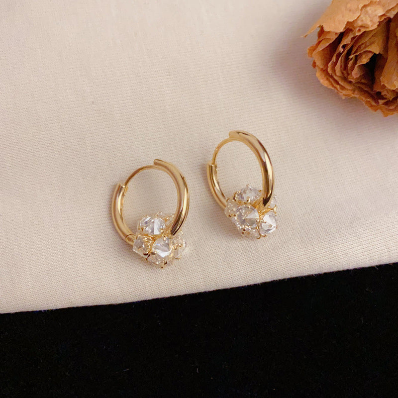 Luxury Zircon Round Ear Cuff Earrings – Geometric Elegant Design