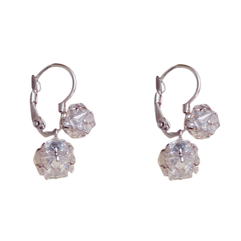 Elegant Zircon Ball Tassel Ear Cuff Earrings – Geometric Design