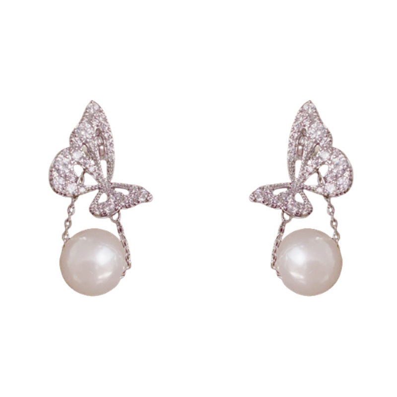 Luxury Zircon Butterfly Chain & Federally Earrings - Elegant Design