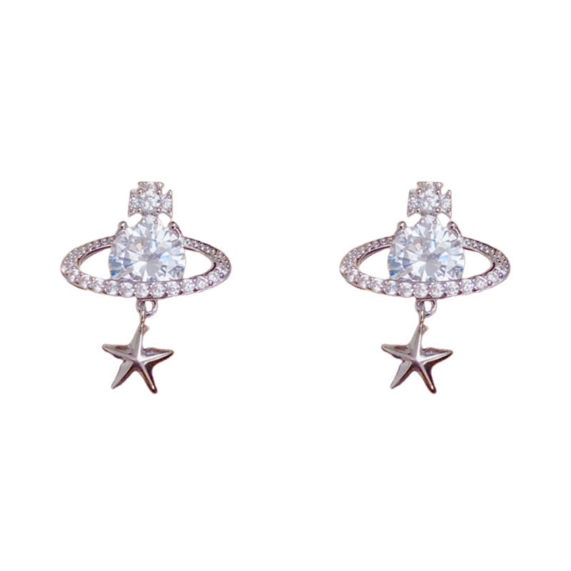 Luxury Zircon Star Stud Earrings – Elegant Design