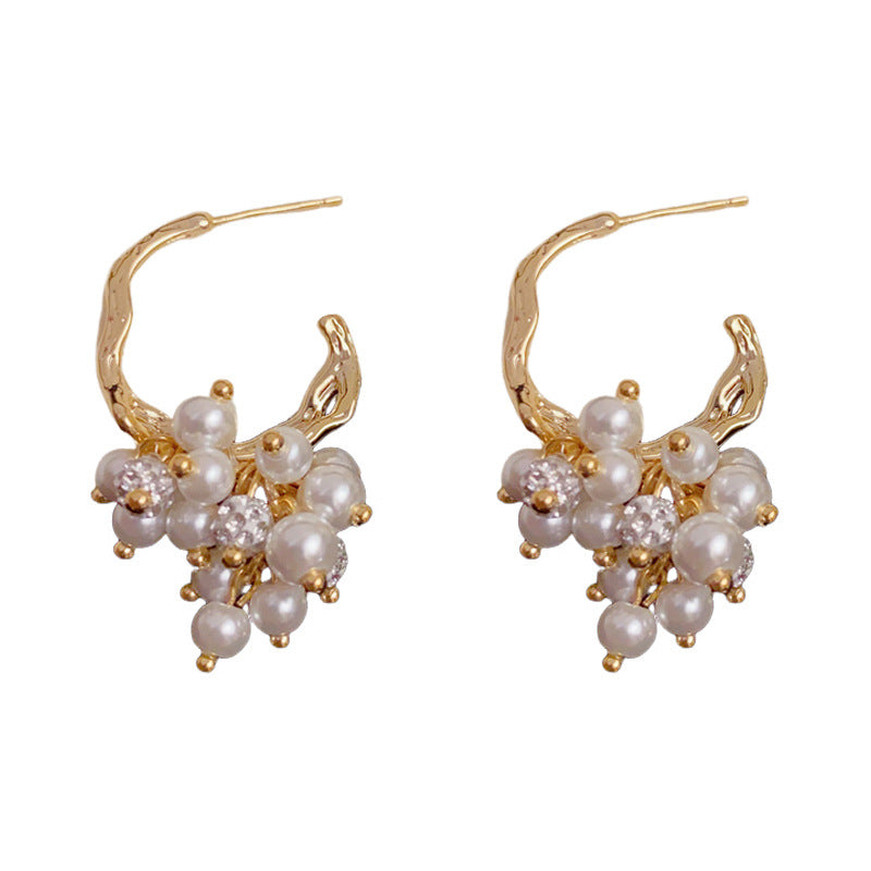 Luxury Geometric Grape Beaded Tassel Earrings – Elegant Design