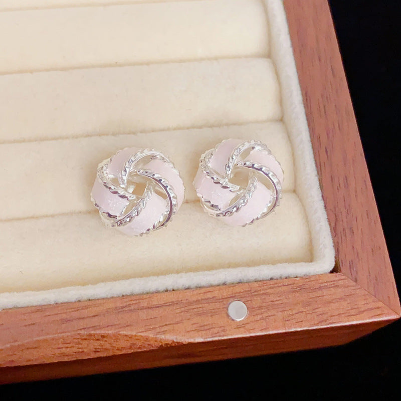 Eaioncol Enamel Circle Stud Earrings Gold