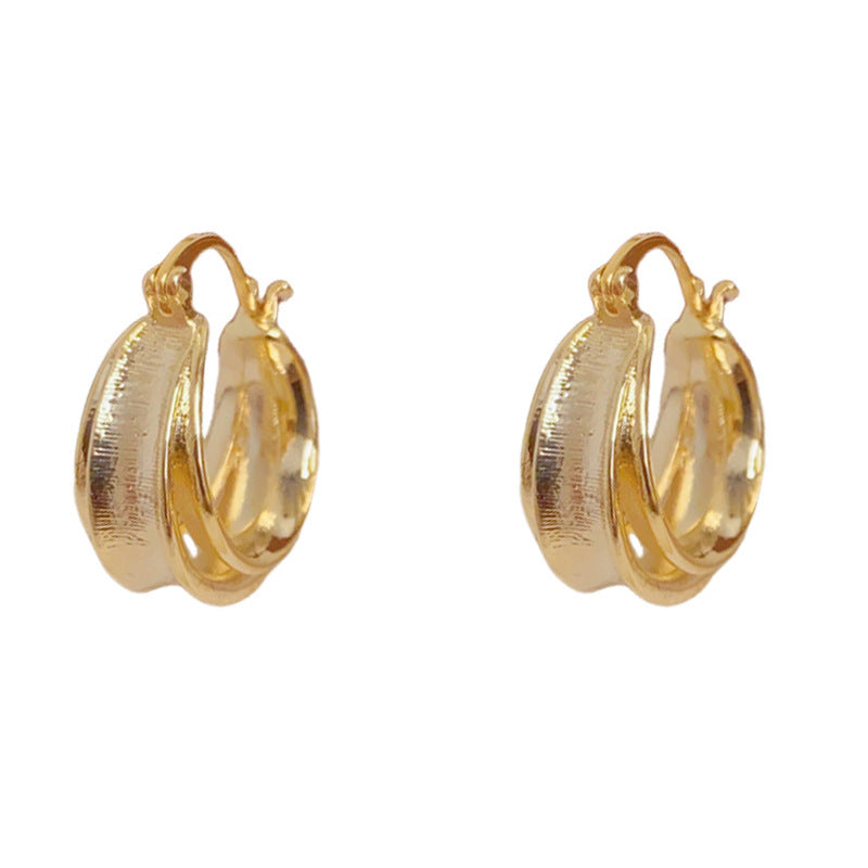 Eaioncol Geometric Metal Hoop Earrings Gold Silver