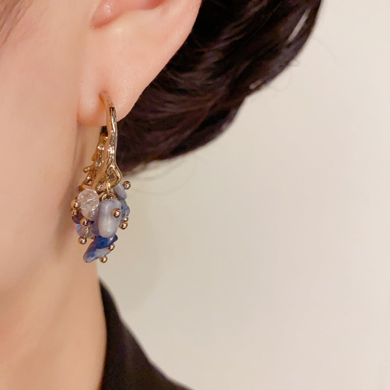 Luxury Geometric Grape Beaded Tassel Earrings – Elegant Design