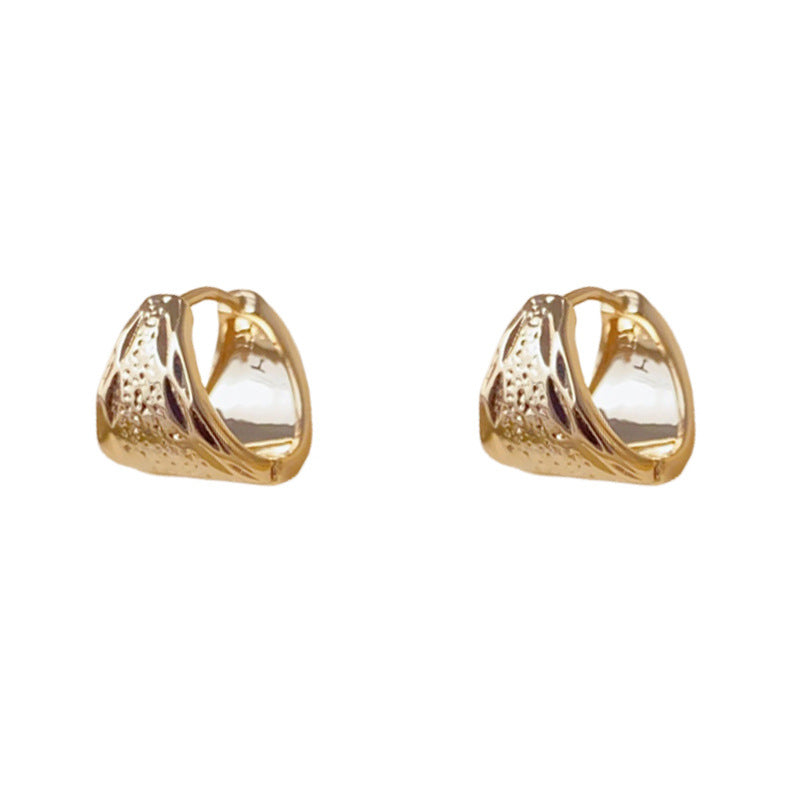 Elegant Metal Geometric Triangle Hoop Earrings – Minimalist Design