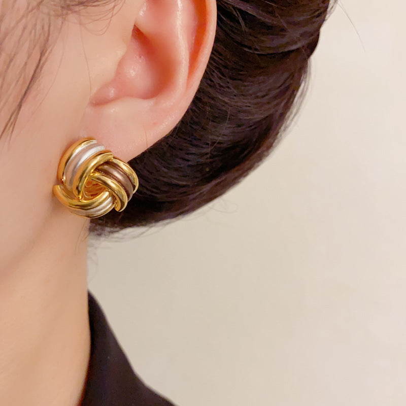 Luxury Thin-Coated Geometric Triangle Stud Earrings – Elegant Design