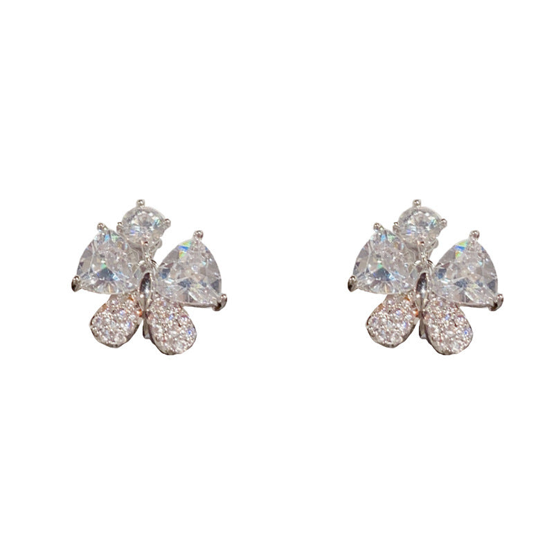 14K Gold Full Zircon Butterfly Ear Clip - Chic Elegance Design