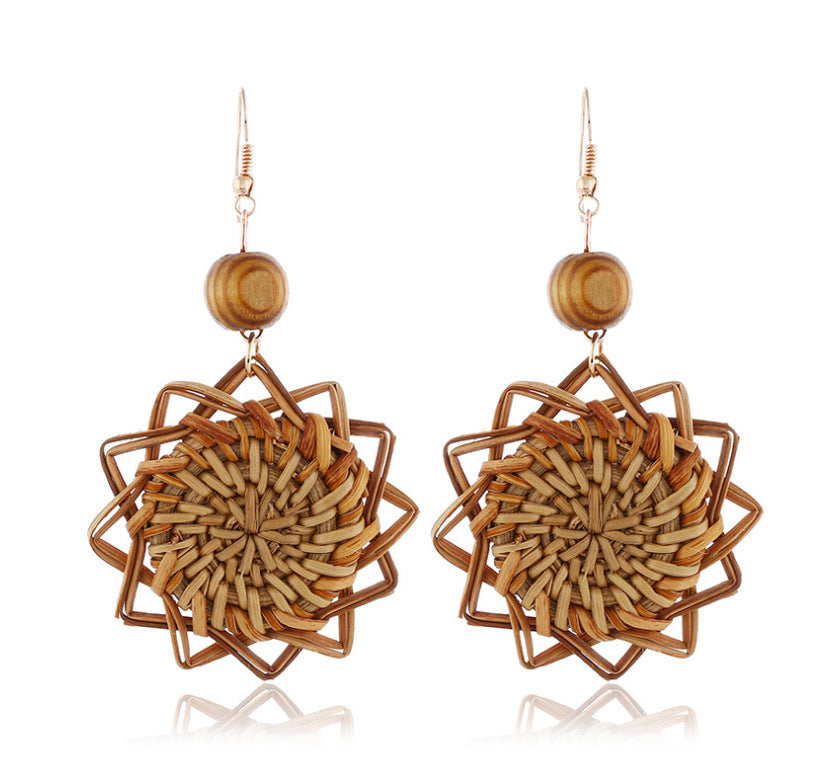 Rattan Handmade Bamboo Earrings-ECO JEWELRY