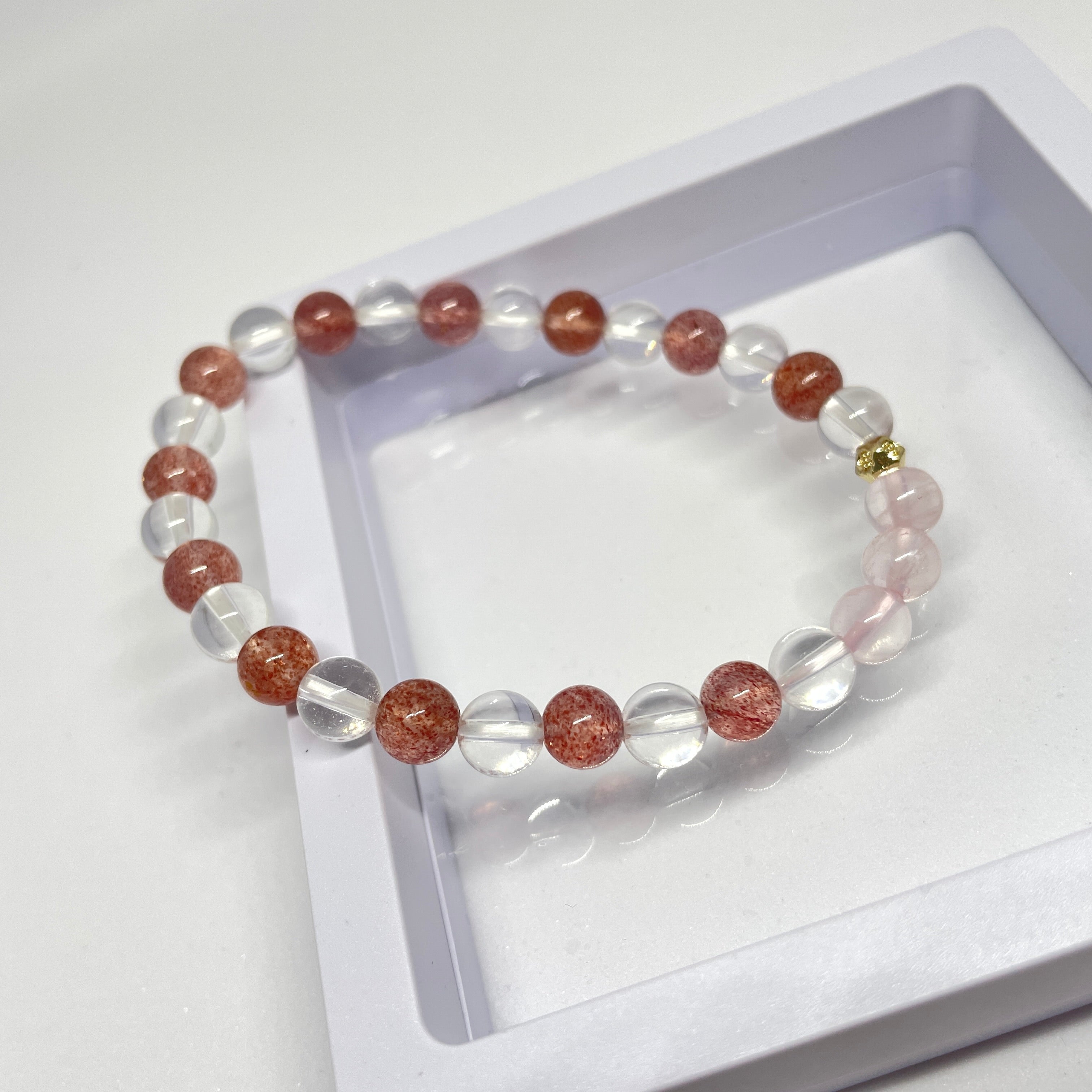 Strawberry Love:Handmade Crystal Healing Bracelet