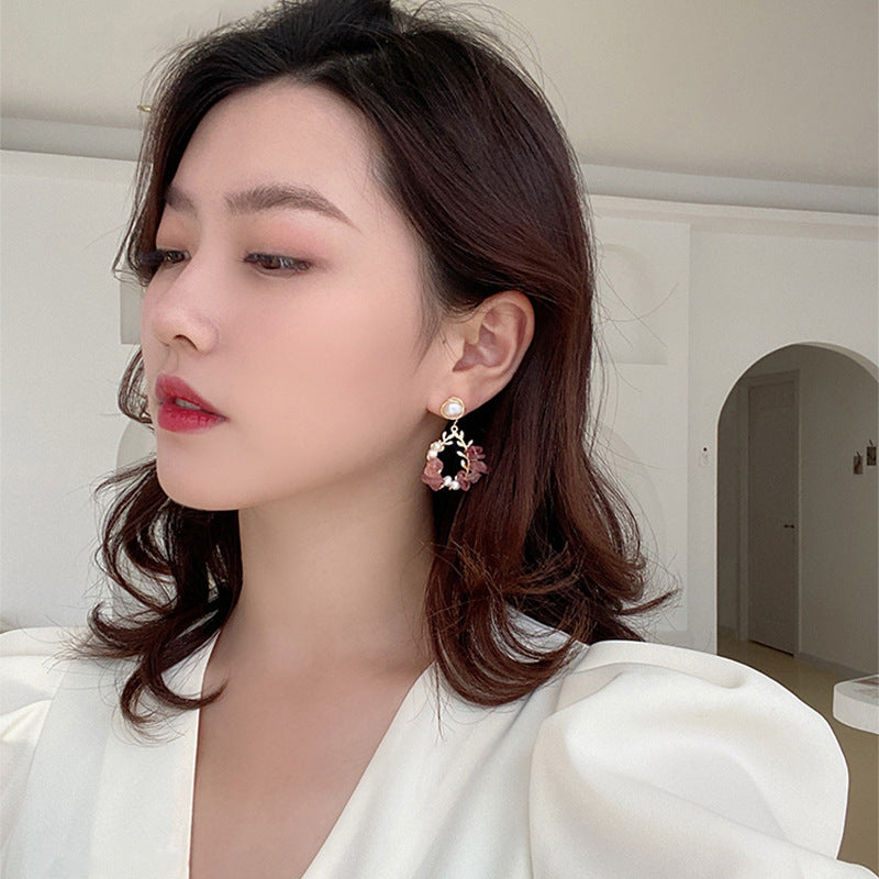 14k Gold Plated Temperament Fairy Pearl Earrings Crystal Earrings