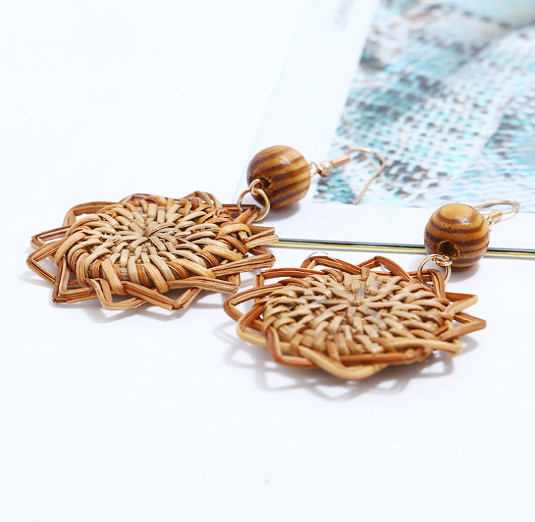 Rattan Handmade Bamboo Earrings-ECO JEWELRY