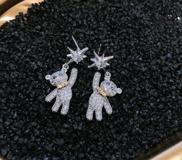 14k gold-plated Sparkling bear earrings