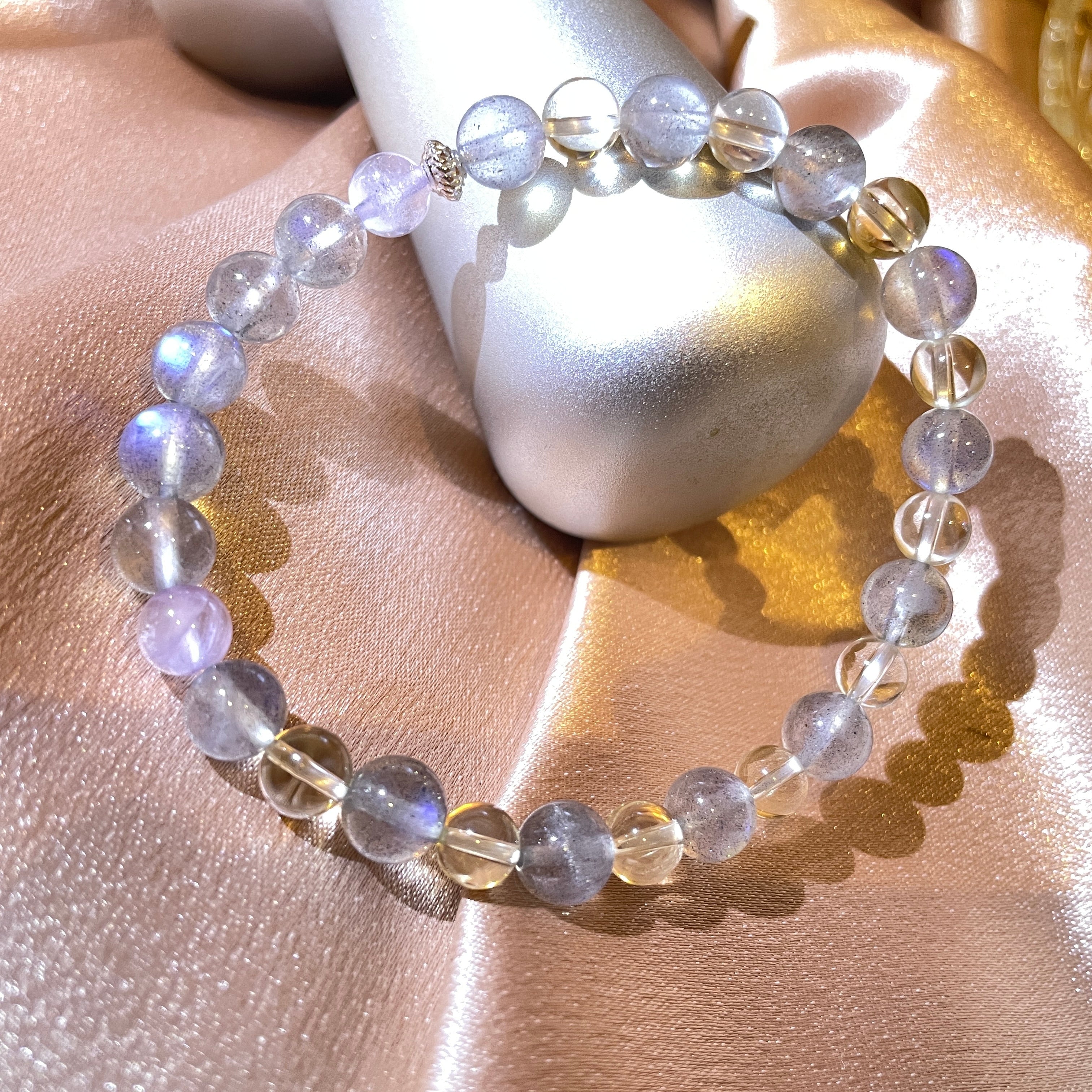 Moonlit Grey:Handmade Crystal Healing Bracelet