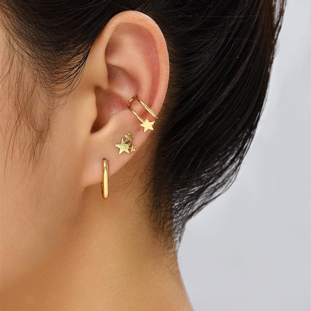 14k Gold-plated Korea Star Temperament Earrings Ear Clips