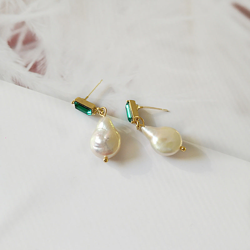 14K Plated Vintage Watery Pearl Drop Earrings