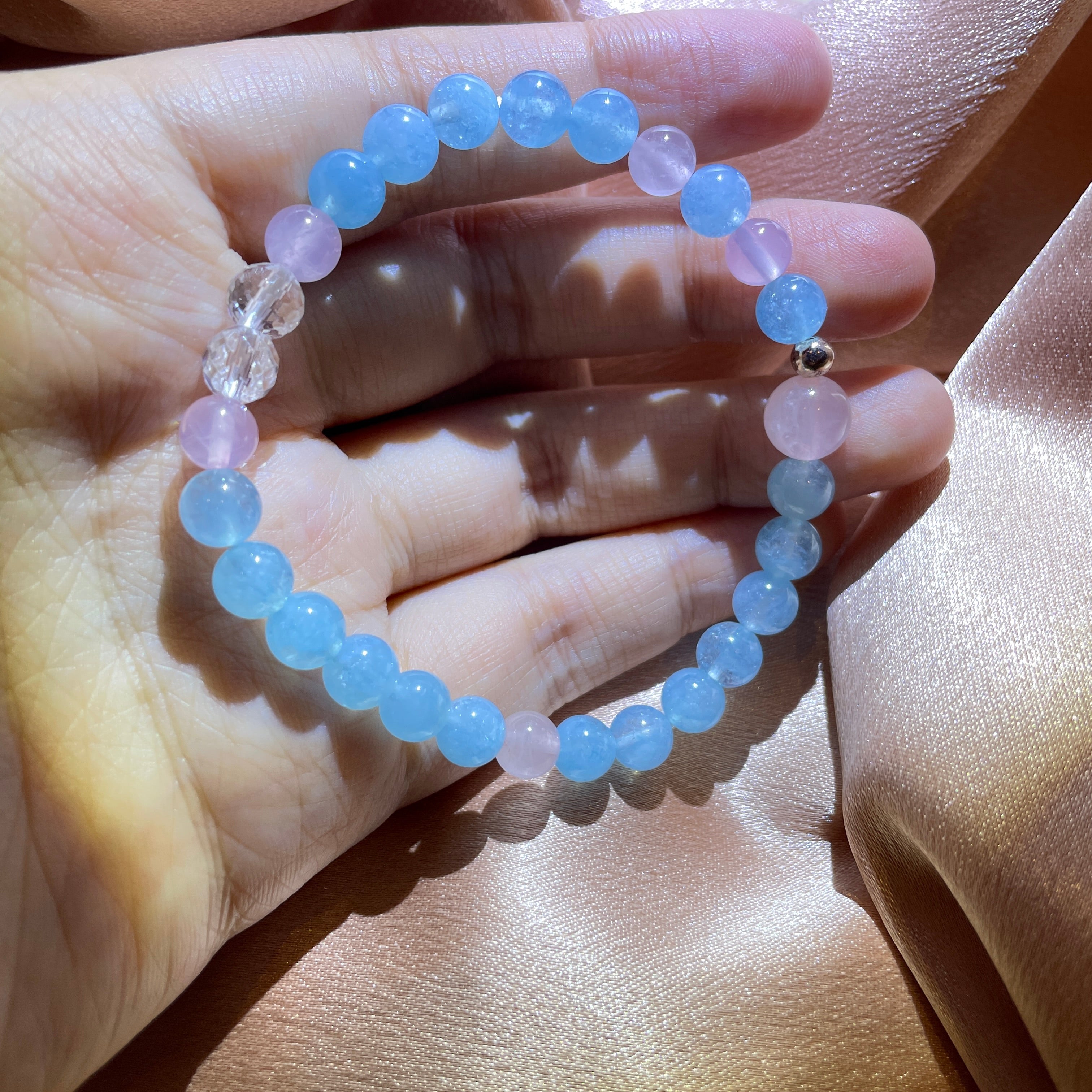 Azure Harmony:Handemade Crystal Healing Bracelet