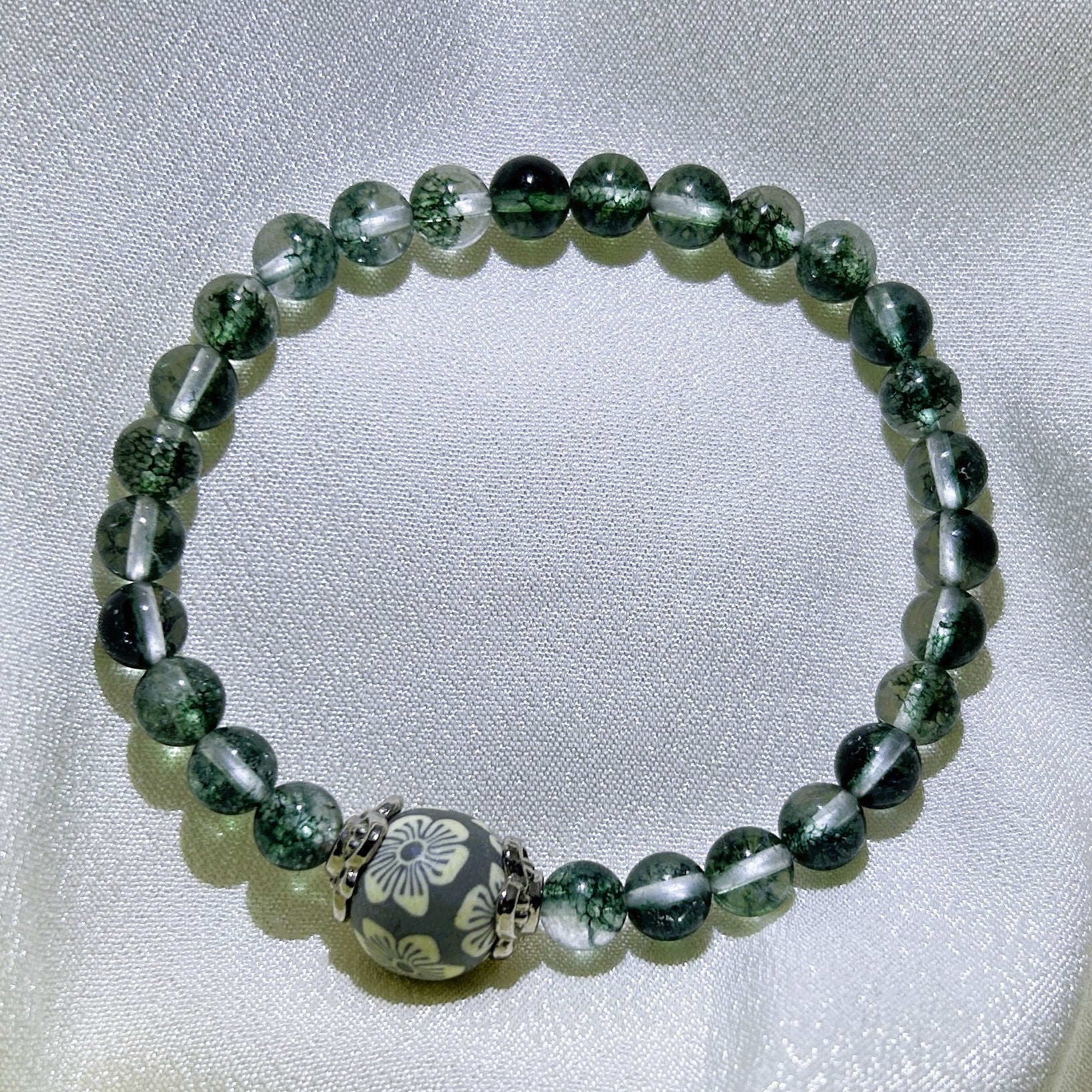 Emerald Serenity:Handmade Crystal Healing Bracelet