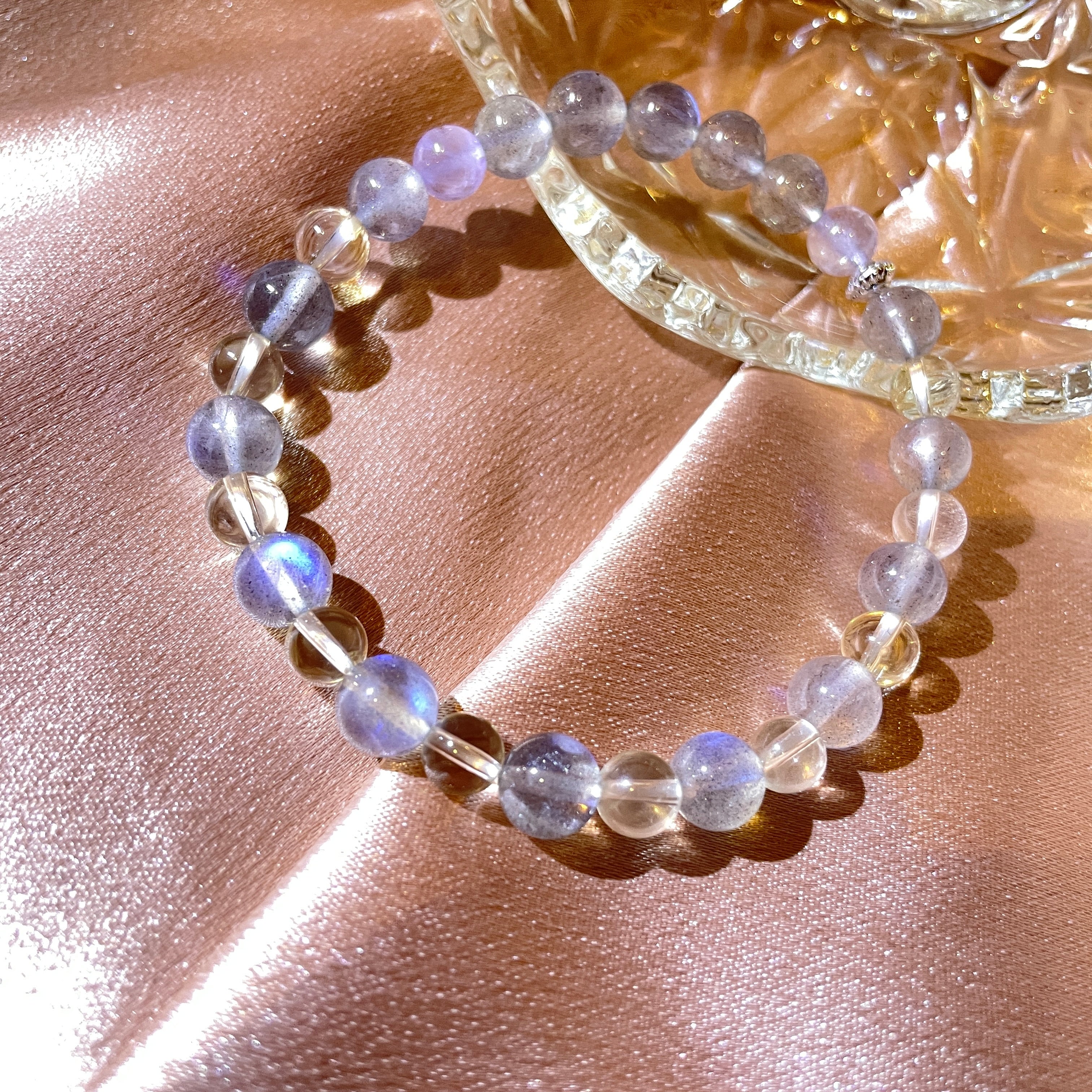 Moonlit Grey:Handmade Crystal Healing Bracelet