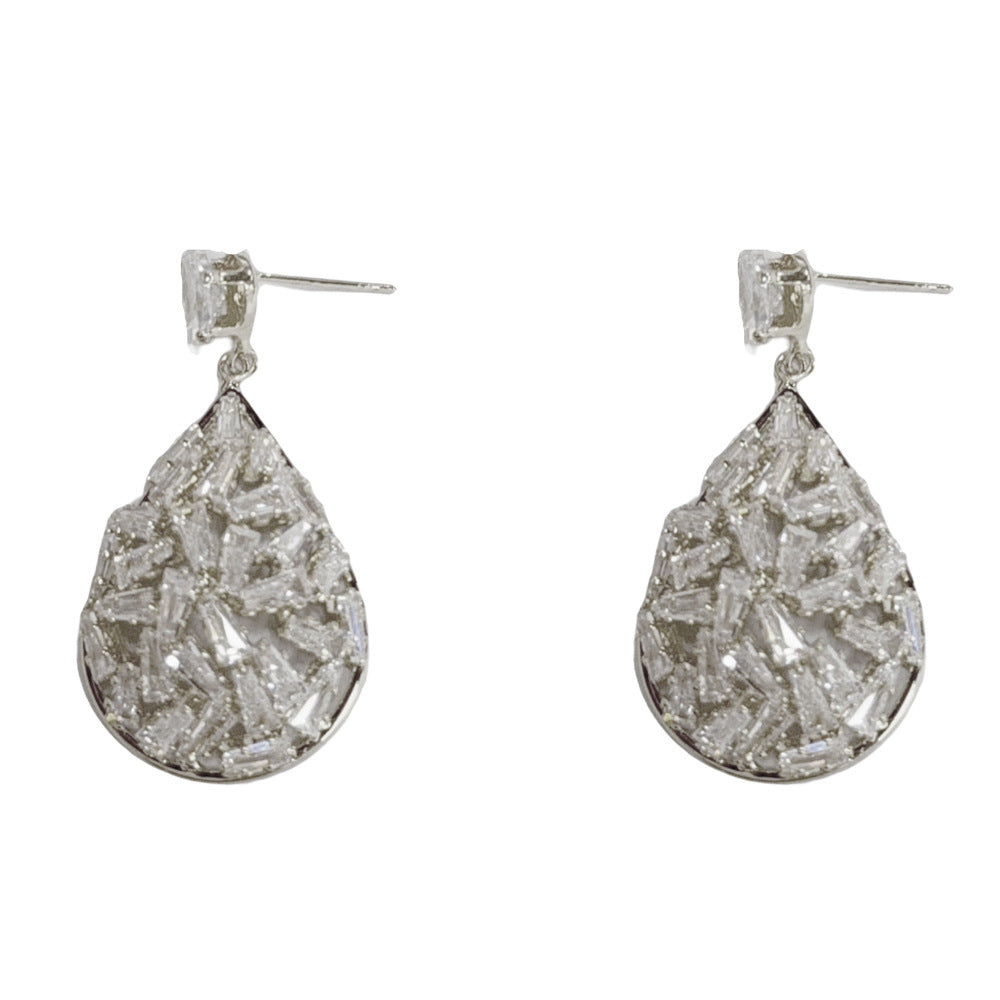 Eaioncol Full CZ Teardrop Drop Earrings Gold Silver 5