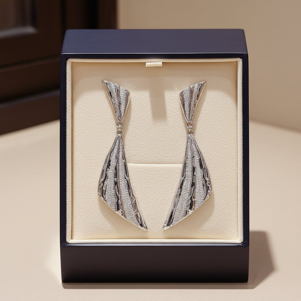 Eaioncol Geometric Long Drop Earrings Gold 5