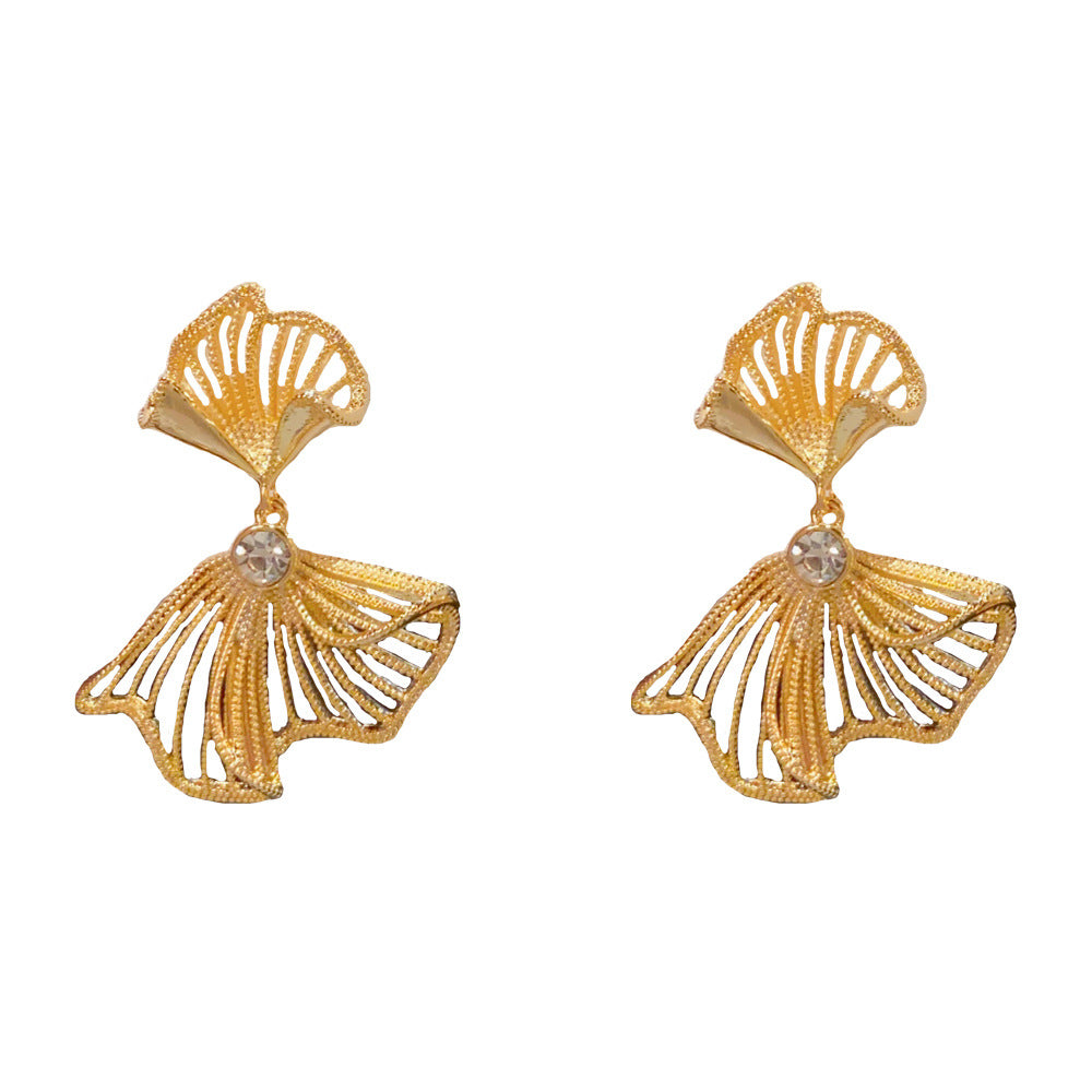 Eaioncol Openwork Fish Tail Drop Earrings Gold Silver