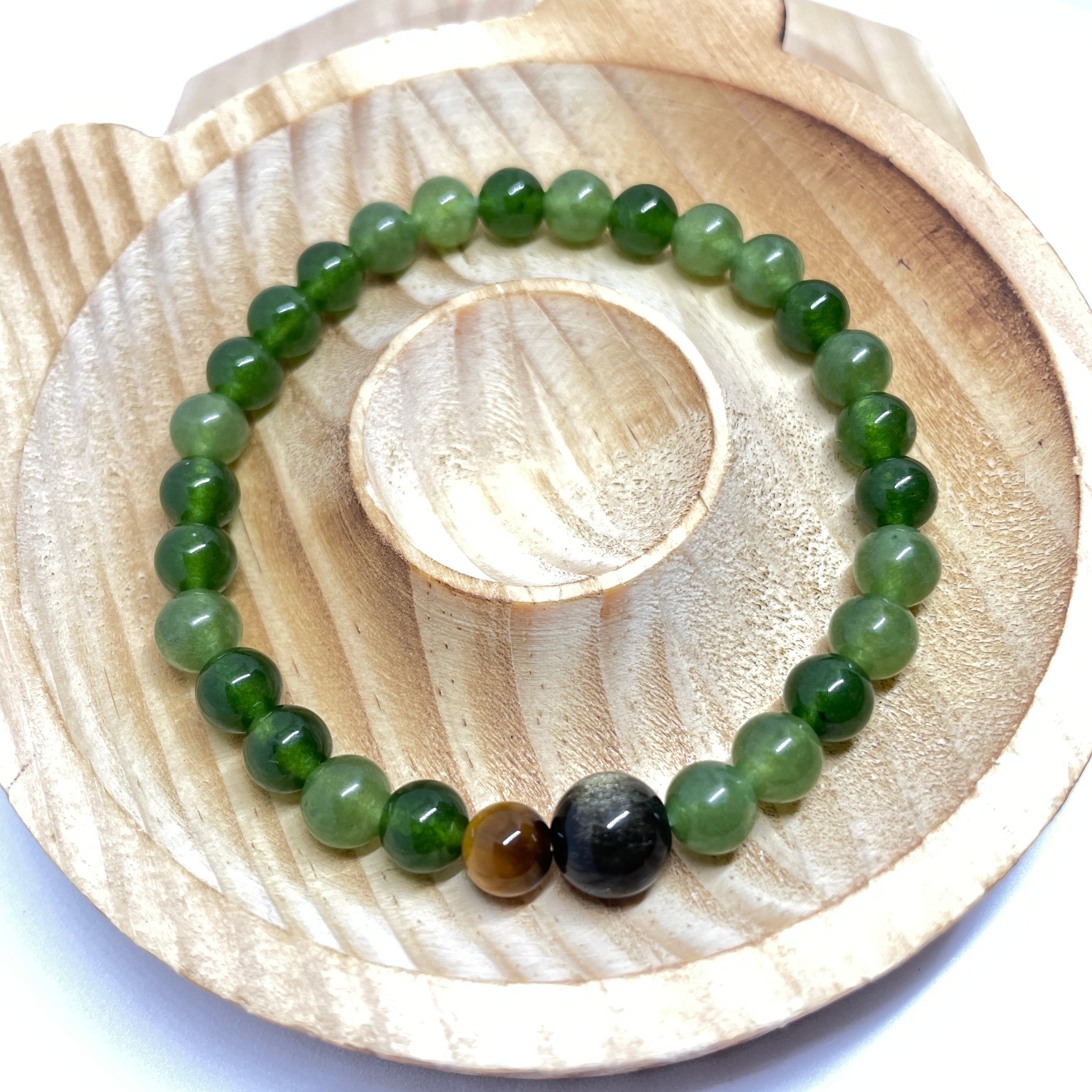 Green Serenity:Handmade Crystal Healing Bracelet