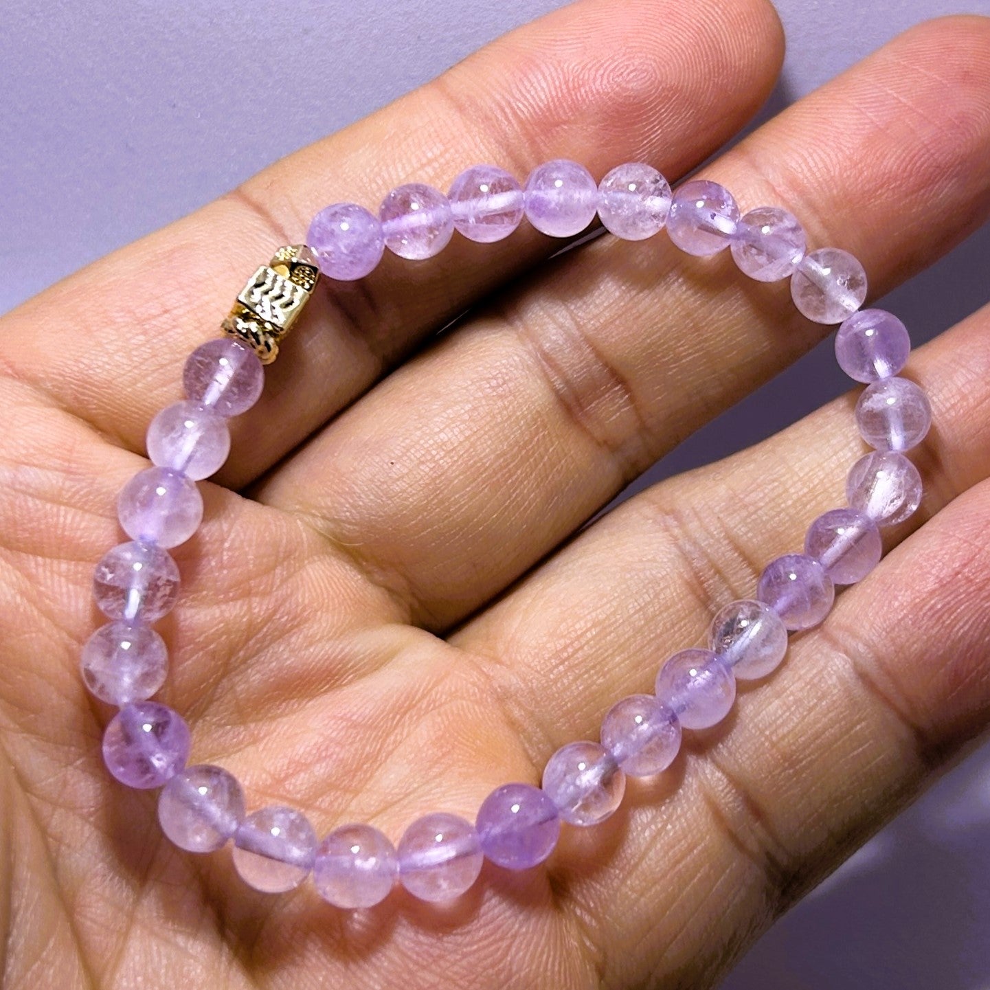 Lavender shelter:amethyst Crystal healing bracelet